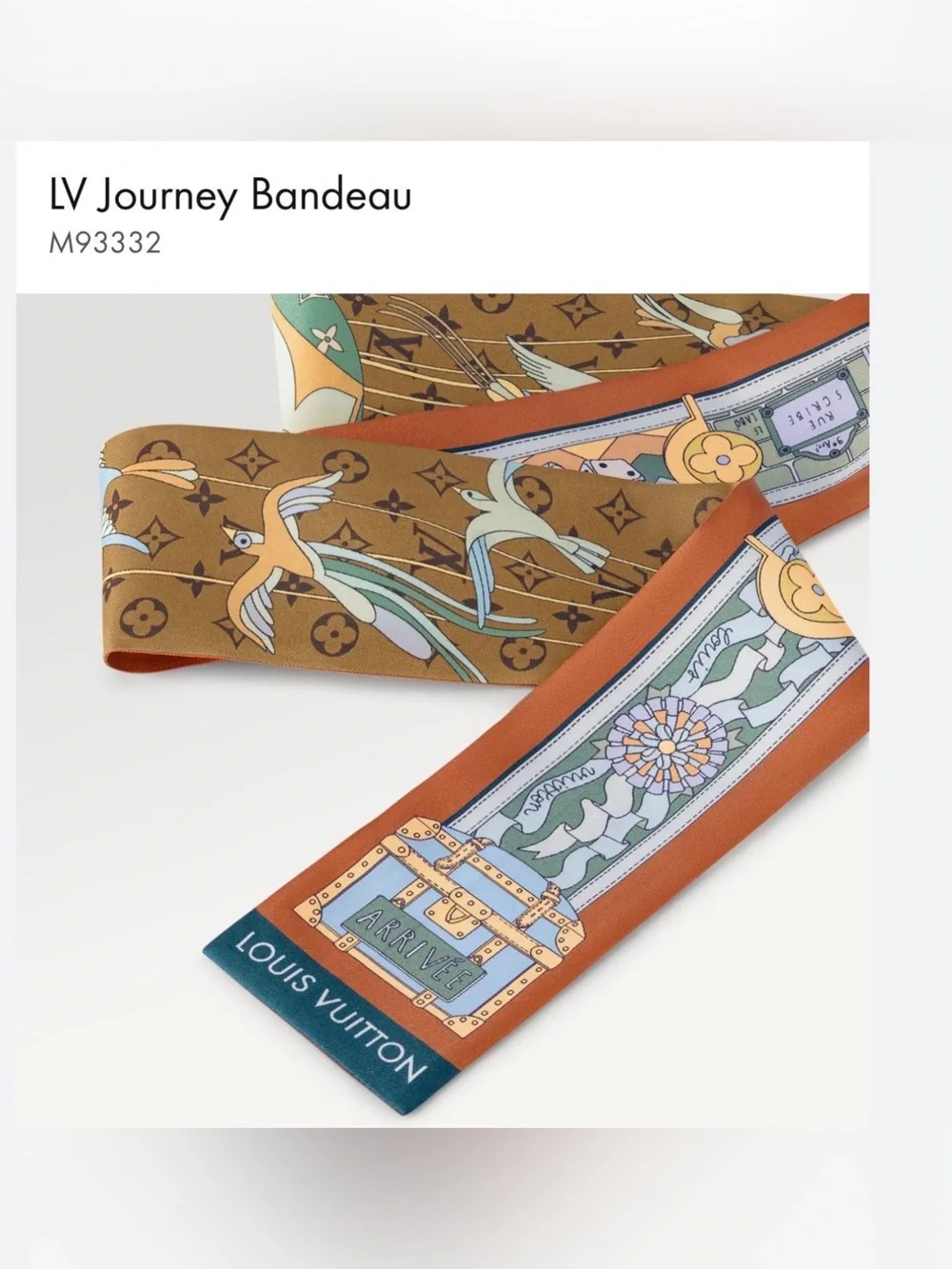 Louis Vuitton Brown & Orange Journey Bandeau with Pastel Motifs